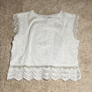 White Lace Sleeveless Top